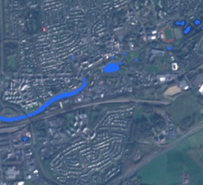 Surfwater, dynamic monitoring of water surfaces logo